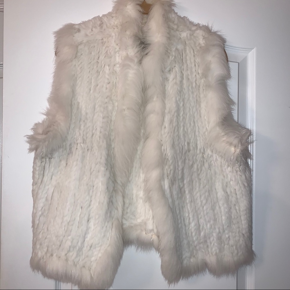 Belle Fare REAL FUR White Vest